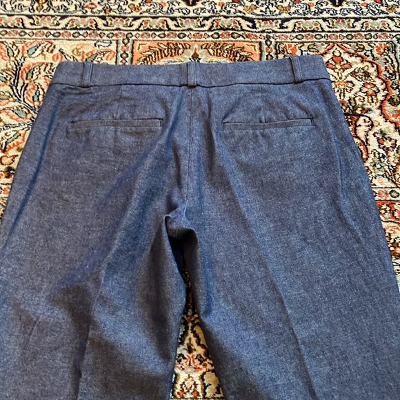 Banana Sloan pants in navy and white cotton blend. - Picture 6 of 13